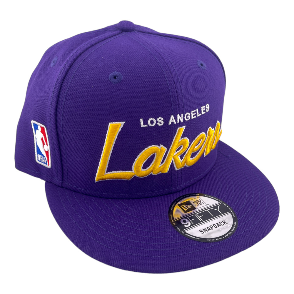 New Era Los Angeles Lakers Script Up Purple/Grey UV NBA 9FIFTY Snapback Hat